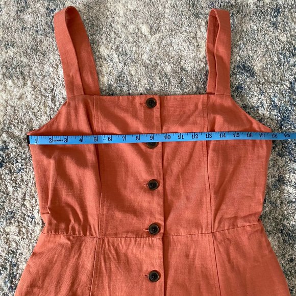 GAP Linen-Blend Button Up Dress Pockets 8t Coral - Picture 8 of 10